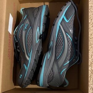 Ryka Women's Gray with Teal Accent Athletic Walking Shoes